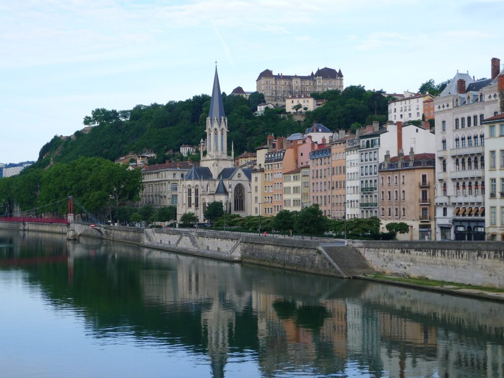 fleuve, Coline, château, Lyon